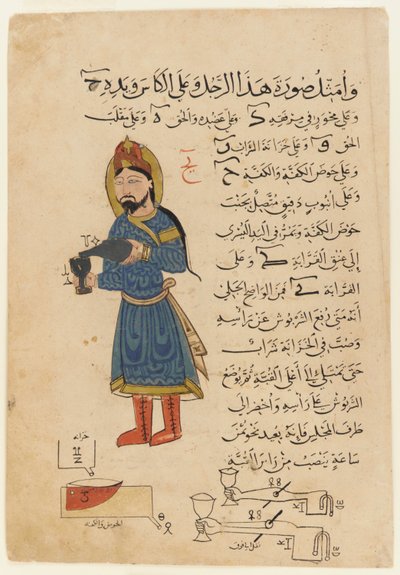 Al-Jazari, Dispositivo meccanico per versare una bevanda 1354 da Al Jazari