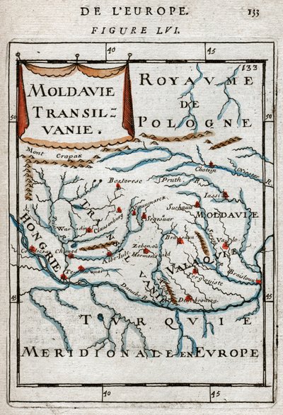 Mappa della Romania 1683 da Alain Manesson Mallet