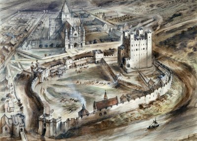 Castello di Rochester, 15° secolo, c1960s da Alan Ernest Sorrell