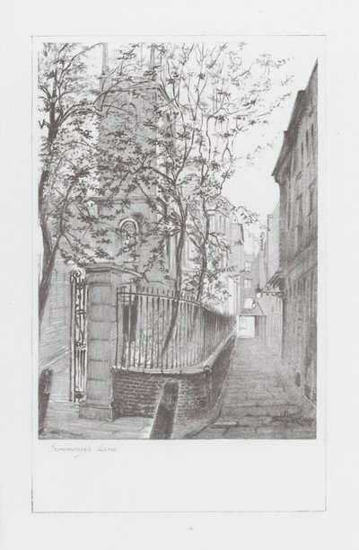 Corsie di Londra: Ironmonger Lane (litografia) da Alan Stapleton