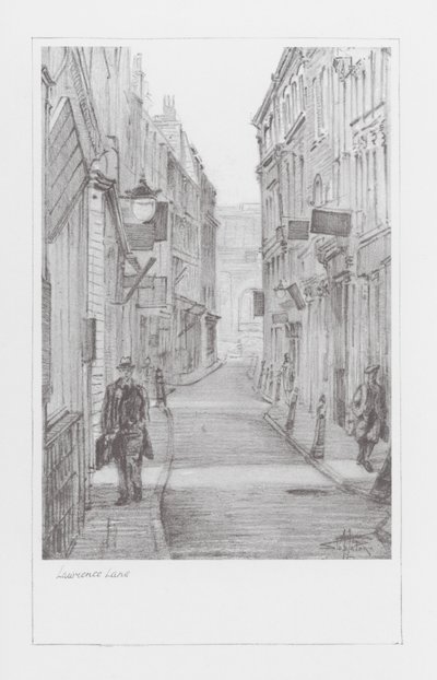 Corsie di Londra: Lawrence Lane (litografia) da Alan Stapleton