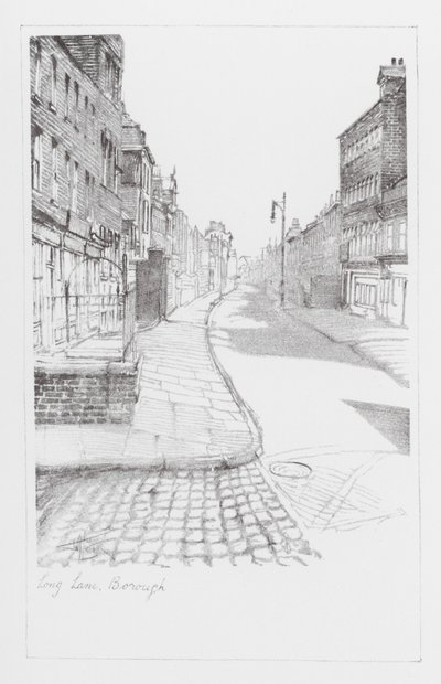 Corsie di Londra: Long Lane, Borough (litografia) da Alan Stapleton