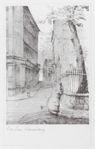 I vicoli di Londra: Love Lane, Aldermanbury (litografia) da Alan Stapleton