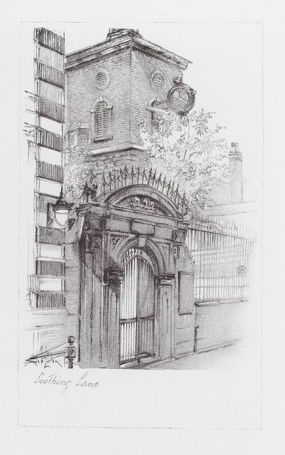 Corsie di Londra: Seething Lane (litografia) da Alan Stapleton
