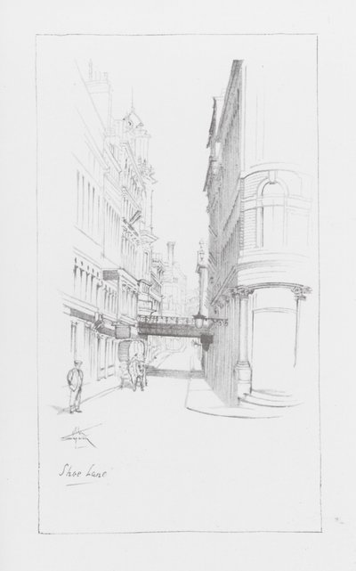 Corsie di Londra: Shoe Lane (litografia) da Alan Stapleton