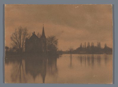 Veduta di una villa o piccolo castello sull