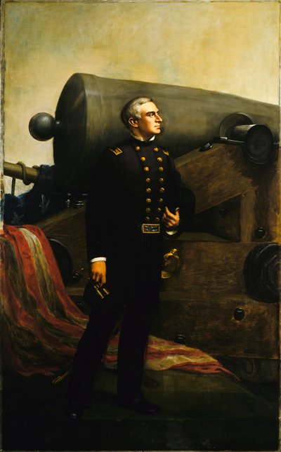 Il primo cannone a Fort Sumter (Maggiore Robert Anderson) da Alban Jasper Conant