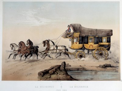 La diligenza Litografia di Albert Adam (1833-?) 1870 Parigi, Museo Carnavalet da Albert Adam