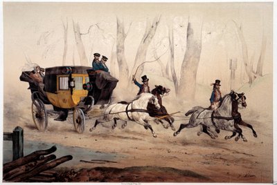 La sedia postale Stampa di Albert Adam 1870 Parigi, Museo Carnavalet da Albert Adam