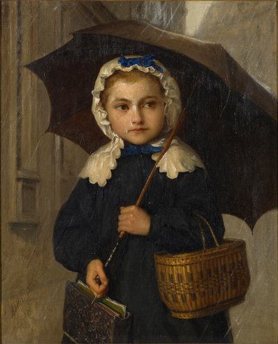 Louise Anker con Ombrello, 1872 da Albert Anker
