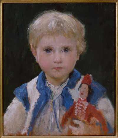 Ragazza con jumping jack da Albert Anker