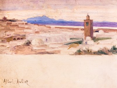Les Toits de Tunis (olio su tavola) da Albert Aublet