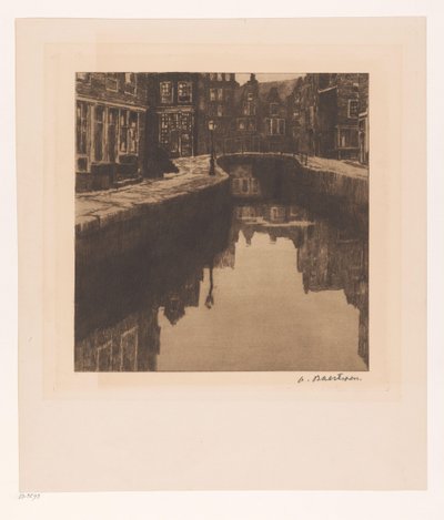 Veduta del Krom Boomssloot ad Amsterdam da Albert Baertsoen (signed by artist)