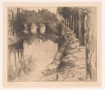 Vecchio ponte su un canale a Diksmuide da Albert Baertsoen