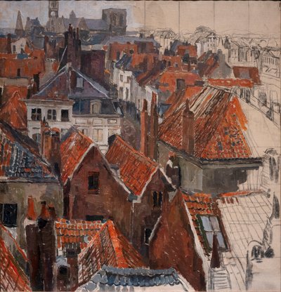 I tetti di Gand (versione incompiuta), c.1920-22 da Albert Baertsoen