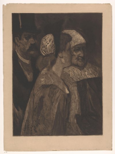 Due donne e un uomo con cappello alto da Albert Bertrand