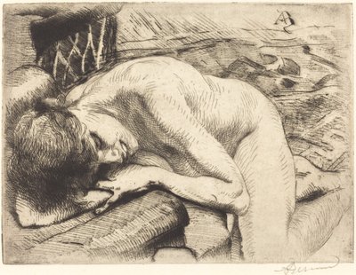 Modella Addormentata sul Pavimento da Albert Besnard