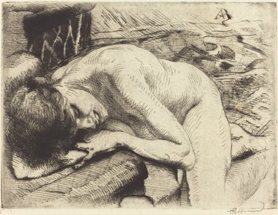 Modello addormentato a terra da Albert Besnard