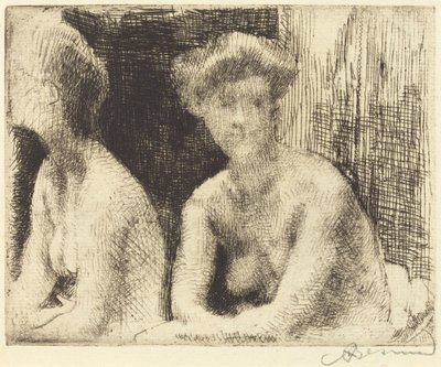 Donna Nuda Vicino a uno Specchio da Albert Besnard