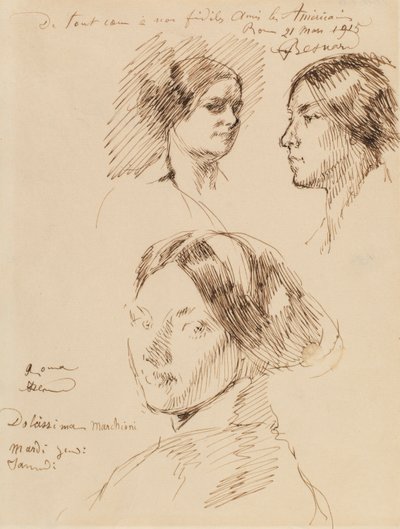 Tre teste di donna ritratte da Albert Besnard