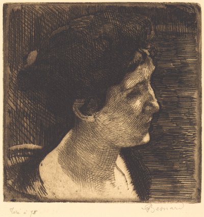 Donna in profilo completo (Grand profil de femme) da Albert Besnard