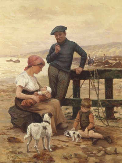 Un pescatore e la sua famiglia da Albert Besnou