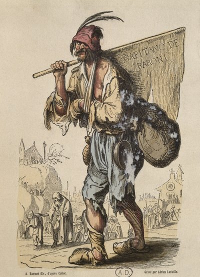 Capitano dei Boemi, dopo Jacques Callot inciso da Adrien Lavieille da Albert Charles August Racinet