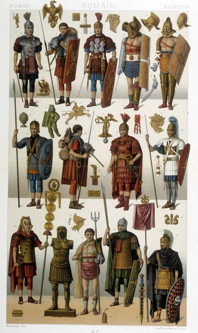 Costumi, armature e armi dei soldati romani, guerrieri e gladiatori dell