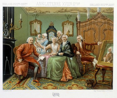 Borghesi inglesi nel loro interno da Albert Charles August Racinet