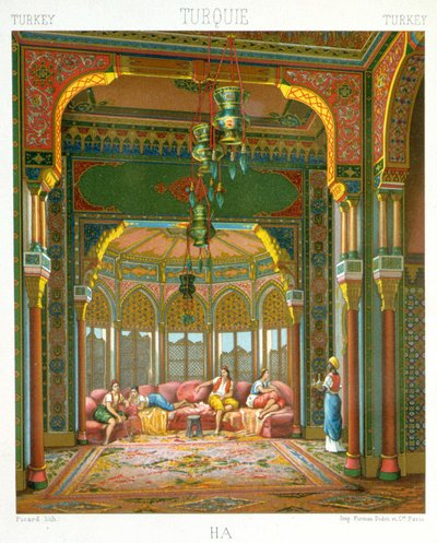 Harem in Turchia - in “Le costume historique” di Racinet da Albert Charles August Racinet