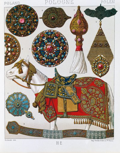 Ornamenti polacchi, cavalleria ussara da Albert Charles August Racinet