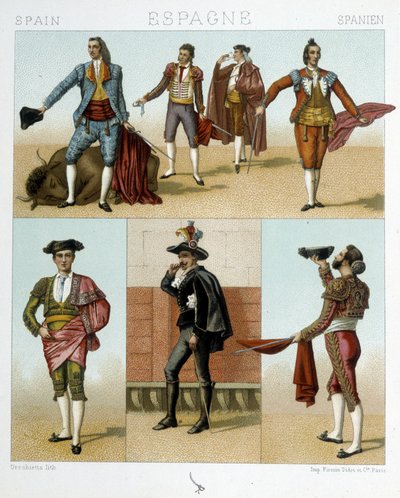 Costume da torero in Spagna - in "Il costume storico" di Racinet da Albert Charles August Racinet