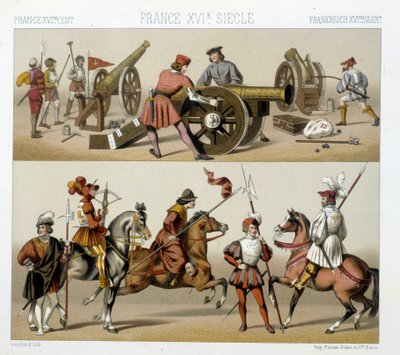 Guerrieri nel XVI secolo - in "Il costume storico" di Racinet da Albert Charles August Racinet