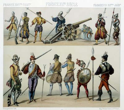 Guerrieri nel XVI secolo - in "Il costume storico" di Racinet da Albert Charles August Racinet