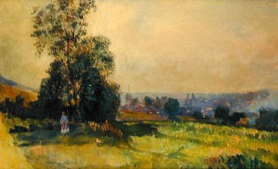 Una giovane ragazza in un paesaggio da Albert Charles Lebourg