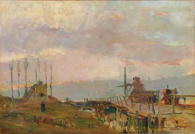Il ponte rustico vicino a Rouen da Albert Charles Lebourg