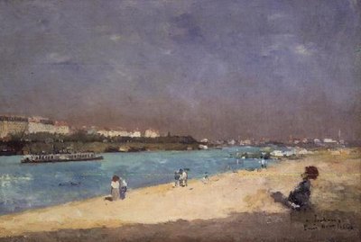 Vista dei sobborghi di Parigi dal Pont National, 1882 da Albert Charles Lebourg