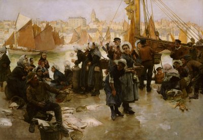 Partenza della Flotta Peschereccia, Boulogne, 1891 da Albert Chevallier Tayler