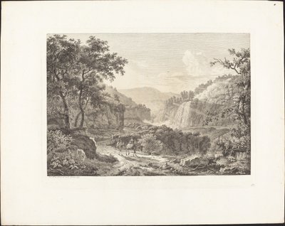 Cascatella di Tivoli, seconda veduta da Albert Christoph Dies