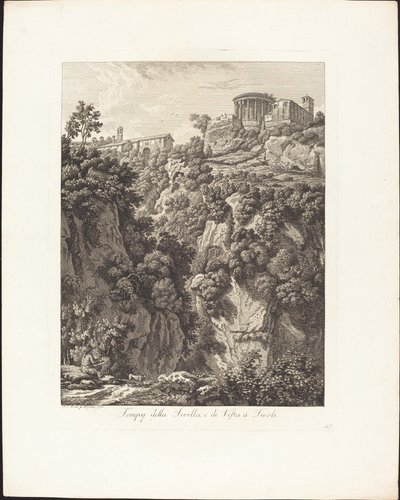 Templi della Sibilla e Vesta a Tivoli da Albert Christoph Dies