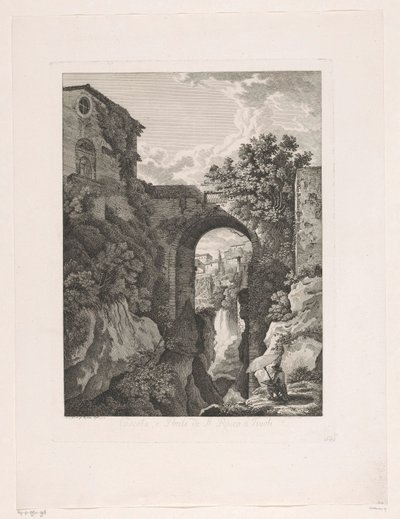 Cascata presso il ponte di San Rocco a Tivoli da Albert Christoph Dies
