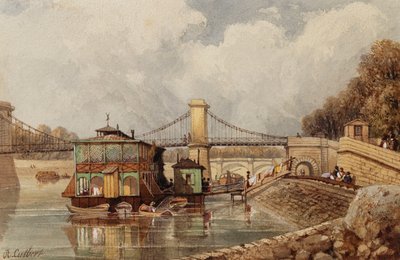 Un Bateau-Lavoir vicino al vecchio Pont des Invalides da Albert Cutbert
