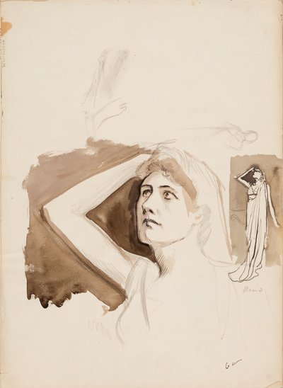 Aino Ackté come Alcestis, bozzetto da Albert Edelfelt
