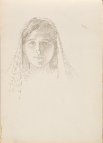 Aino Ackté come Alcestis, schizzo del volto da Albert Edelfelt