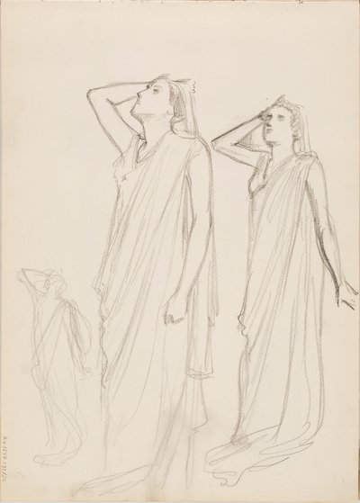 Aino Ackté come Alcestis, tre bozzetti da Albert Edelfelt