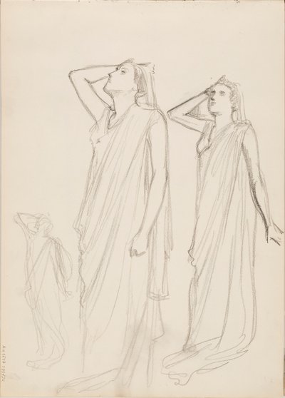 Aino Ackté come Alcestis, tre bozzetti da Albert Edelfelt