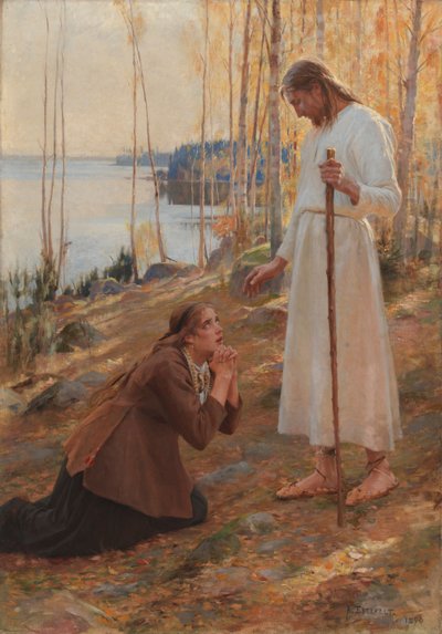 Cristo e Maria Maddalena, una leggenda finlandese da Albert Edelfelt