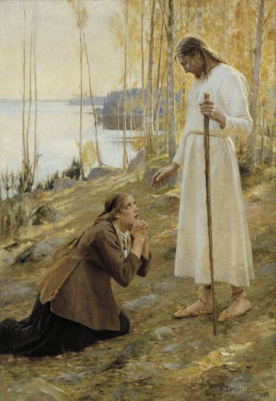 Cristo e Maria Maddalena, una leggenda finlandese da Albert Gustaf Aristides Edelfelt