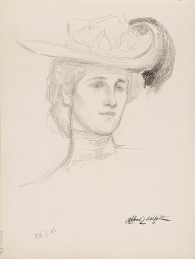 Donna con cappello (Mme Flore Deschamps) da Albert Edelfelt