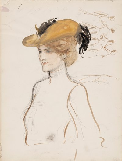 Donna con cappello da Albert Edelfelt